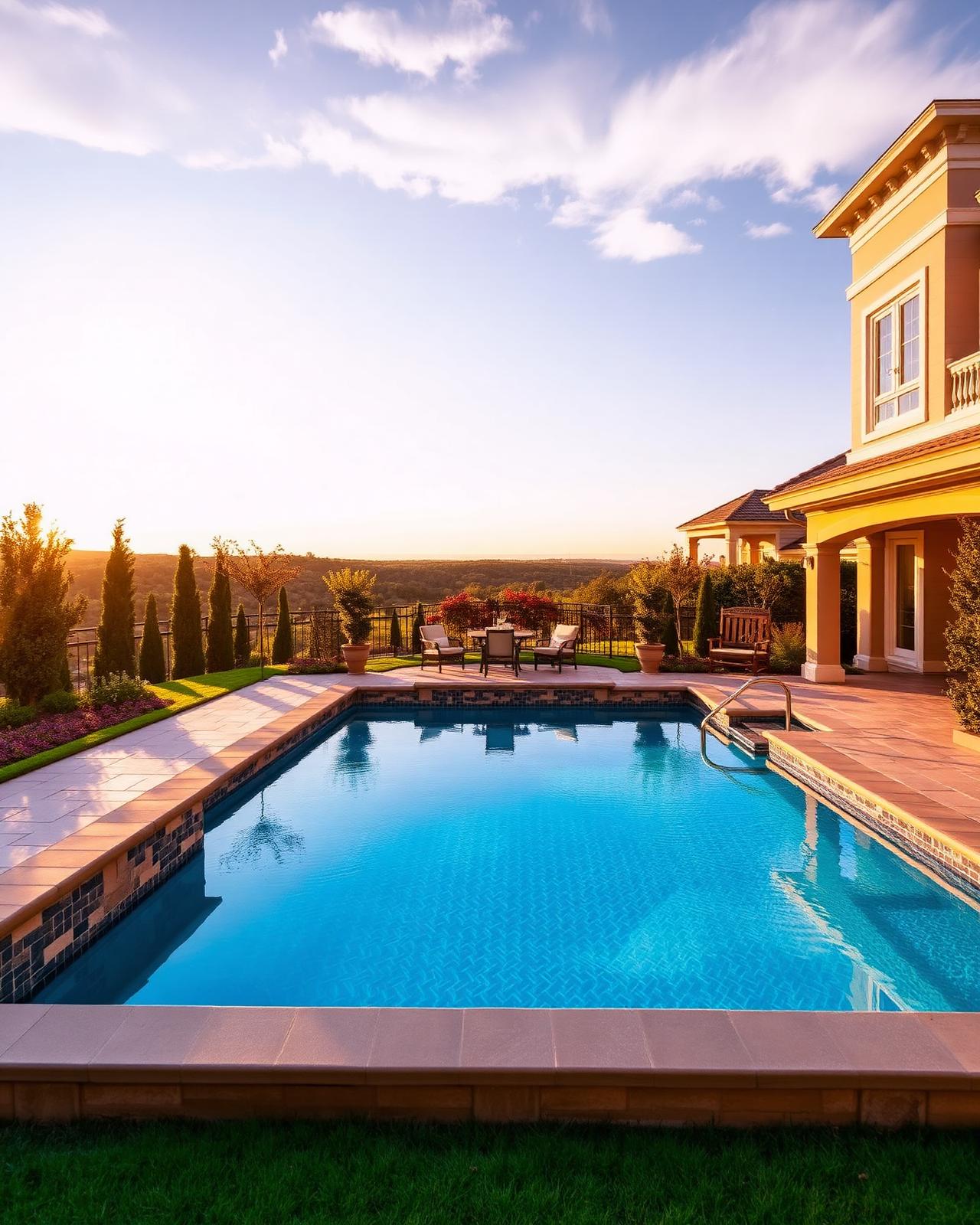 Custom in-ground pool built by D-Lux Pools & Septic